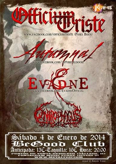 Officium Triste, Autumnal, Evadne y Onirophagus en Barcelona